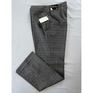 Mainbocher Boutique Classic Fit Stretch Trouser Pants. Gray Check, 6. NWT $94!!